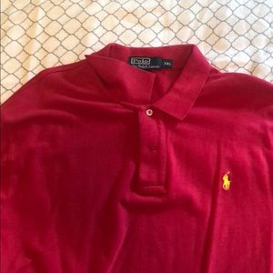 Polo Shirt off pink with yellow polo logo
